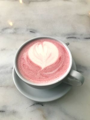 Beetroot latte at Dauns in East London