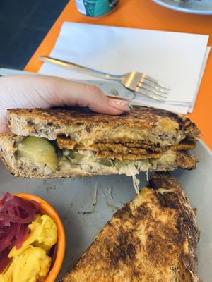 Vegan rueben toastie  at 305 Kitchen in Edinburgh