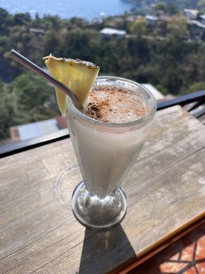 Horchata, it’s okay, very watery   at Cafe Sabor Cruceño in Santa Cruz La Laguna