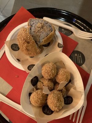 Olive ascolane e arancino veg  at HUG at Turnè in Monza