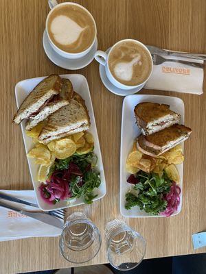 Cheese sandwich with chorizo and lots of cheeeeeese  at Delivore in Stockholm