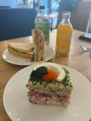 Sandwich and smörgåstårta at Delivore in Stockholm