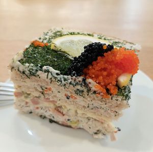 "Smörgåstårta", a swedish classic at Delivore in Stockholm