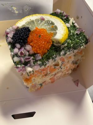 vegan Smörgåstårta at Delivore in Stockholm