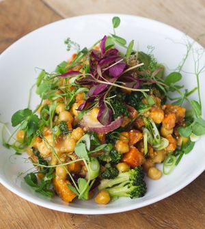 Chickpea and sweet potato protein power bowl at Kcal Kitchen in Edinburgh