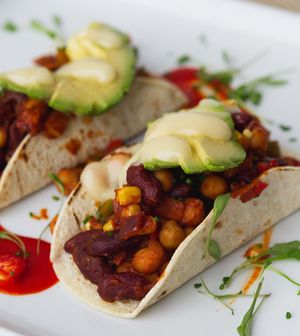 Cajun bean tacos at Kcal Kitchen in Edinburgh