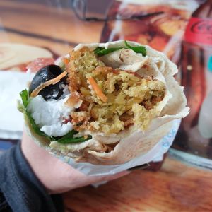 Vegan falafel pita roll at Pita Pit - Point Campus in Dublin