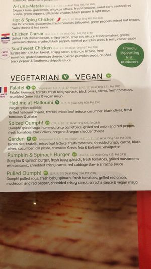 Vegan options  at Pita Pit - Point Campus in Dublin