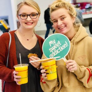 MANGO BANGO SMOOTHIES - Sorbetto dairy free Brodallion “waffle chip” contains egg at Gelato Brothers in Knoxville