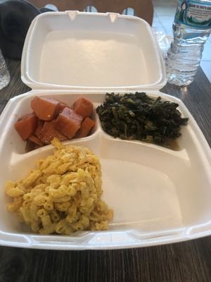 Falafel Balls Not Pictured. Mac N Cheese, Greens, & Yams at Daisy's Cafe II in Hazel Crest
