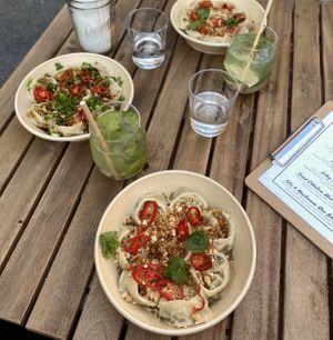 Vegan dumplings  at Hills Dumplings in Helsinki