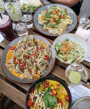 This was when we had booking for menu. Curry's, salads etc. included at Hills Dumplings in Helsinki