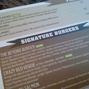 menu at Ellis Gourmet Burger in Liege