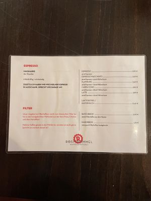 Menu 2 at Rösttrommel Kaffeerösterei Sebald in Nuremberg