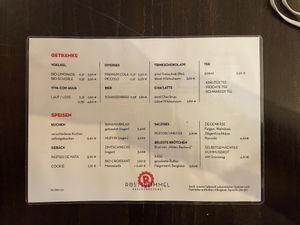 Menu 1 at Rösttrommel Kaffeerösterei Sebald in Nuremberg