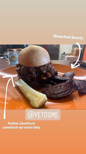 Pulled jackfruit sammie  at Yeto's in Biddeford
