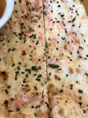 Close up of this amazing cherry nan bread. at Raja in Naha