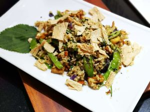 Cơm Chiên Tempeh
Wok Fried Whole Meal, Organic Rice, Tempeh, Scrambled Tofu & Organic Vegetables at Bun Bar in Ho Chi Minh City