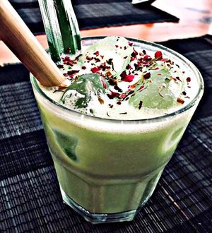 Homemade Pandan Rice Milk  at Bun Bar in Ho Chi Minh City