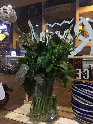 Bouquet of herbs  at Bun Bar in Ho Chi Minh City