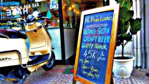 Happy Hour on Đông Son Craft Beer from 5-8pm 45k a glass  at Bun Bar in Ho Chi Minh City