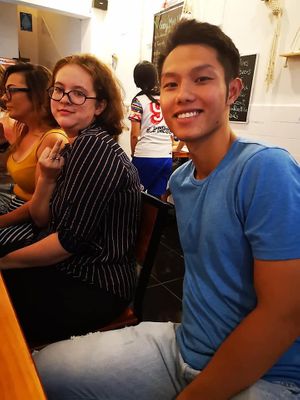 Photo bomb😄 at Bun Bar in Ho Chi Minh City