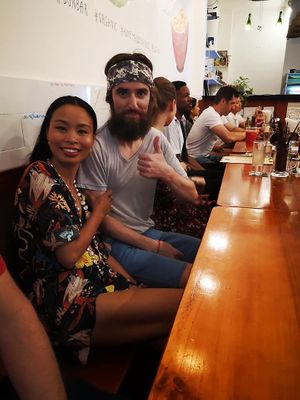 Thumbs up at Bun Bar in Ho Chi Minh City