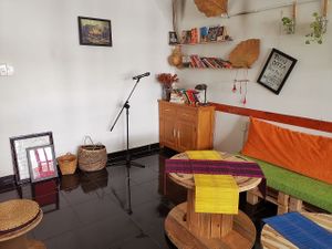 Books corner - slowdown and read a book  at Bun Bar in Ho Chi Minh City