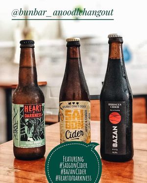 Assortment of beers and ciders at Bun Bar in Ho Chi Minh City