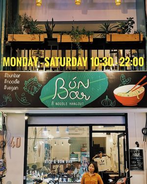 Bun Bar opening hours
Balcony with herb garden at Bun Bar in Ho Chi Minh City