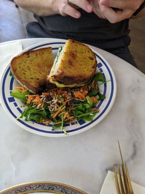 Spinach & cheese toastie at L'Alchimiste in Brussels