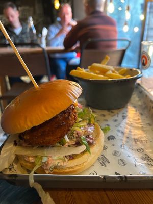 I don't remember which option this was, but it was really good, with side of fries at Fat Hippo in Durham