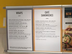 Part of the menu at MIA - Au Bon Pain - TG in Miami