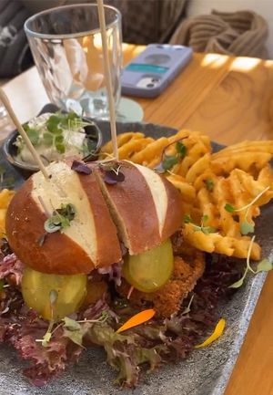 Vegan burger  at Wild Cafe in Estepona
