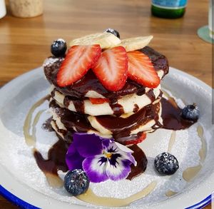 Vegan pancakes with vegan nutella at Wild Cafe in Estepona