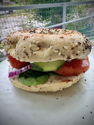 Vegan Bagel Sandwich   at avenue cafe in New Orleans
