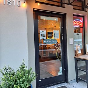 Separate street entrance to café for anyone who is not a hostel guest at The Hostel Cafe in Portland