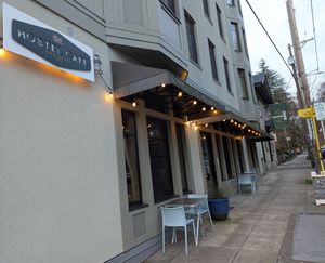 exterior at The Hostel Cafe in Portland