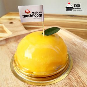 Vegan orange cake at All About Mushroom in Bangkok