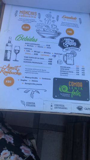 Menú  at Lxs de Abajo in Zacatecas