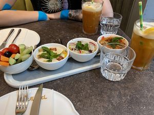 Dip trio to share  at Eli Falafel - Jiujiang Rd in Shanghai