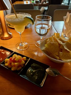 Margarita + Tortilla Chips with 3 Salsas  at Maya in Shanghai