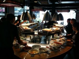 the buffet at Tibits in London