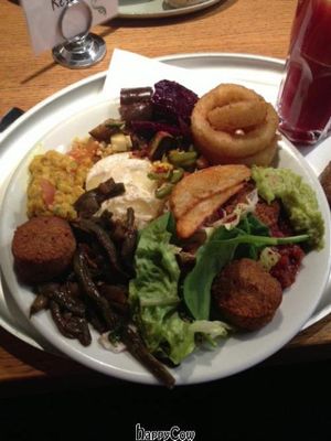 Plate of Vegan food at Tibits. at Tibits in London