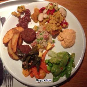 Dinner plate from the buffet at Tibits in London