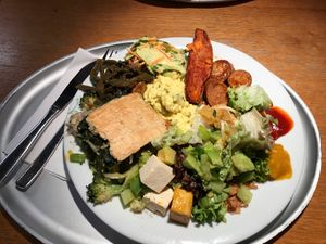 Pay by weight vegan plate  at Tibits in London