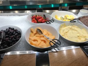 Fruit and mango mousse  at Tibits in London