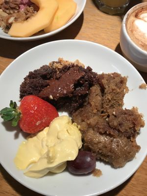 Cake and mousse  at Tibits in London