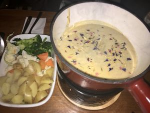 Vegan fondue (booking required ) at Tibits in London