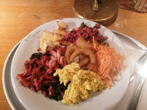 Vegan plate at Tibits in London